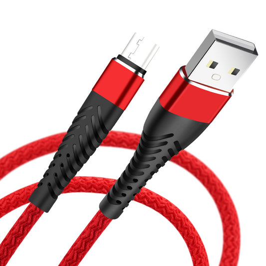 Long Tail Needle Through Braided Data Cable Suitable For Apple Android TypeC Mobile Phone Charging Cable 2.4A Fast Charging Cable