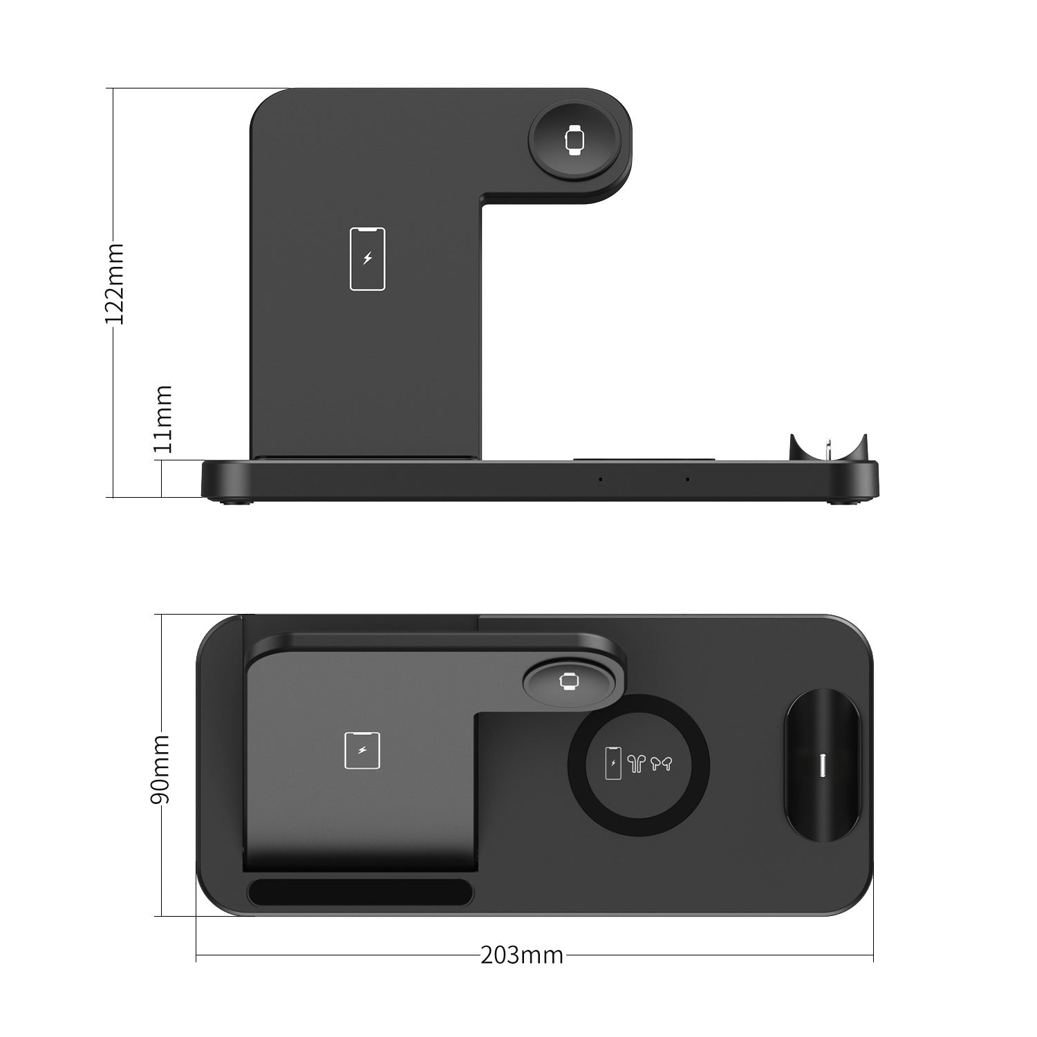 The New Four-in-one Second-generation Upgraded Wireless Charger Is Suitable For Simultaneous Wireless Charging Of Dual Mobile Phones, Earphones And Watches