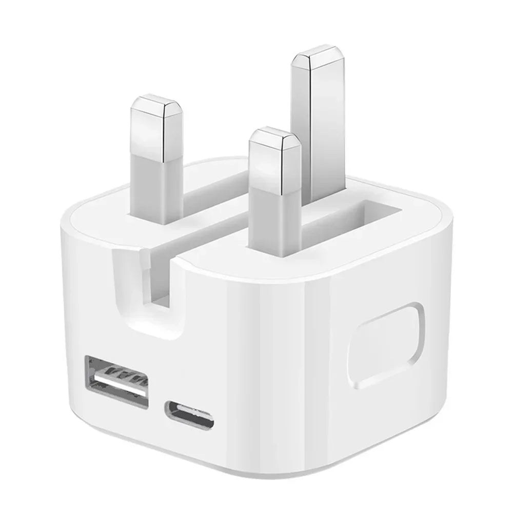 Super Fast Quick Charging Dual Ports PD A+C 20W 35W UK GB AC Home Travel USB C Charger For IPhone 13 14 15 Samsung Xiaomi phone