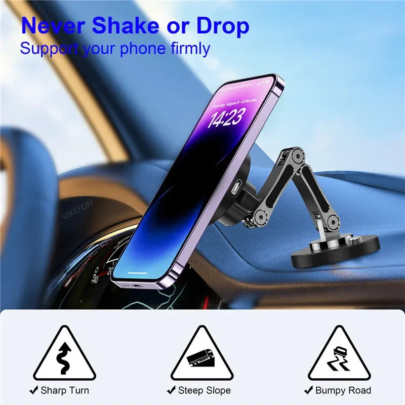 Magnetic Car Wireless Charger Stand Magnet Car Mount Fast Charging Station Phone Holder Bracket For iPhone 15 14 13 12 Pro Max