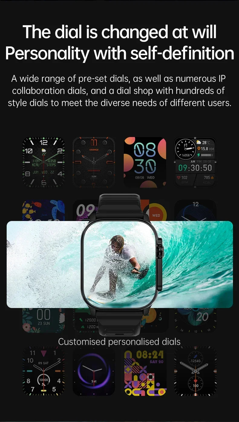 New T900 Ultra Smart Watch Men 49mm Series 9 AMOLED Screen NFC Compass Waterproof For Apple Watch IWO Ultra 9 Call Smartwatch