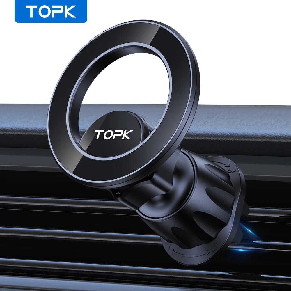 TOPK for Magsafe Car Mount,Magnetic Phone Holder for Car Air Vent Phone Holder Mount 360° Rotation Phone Holders for iPhone 15