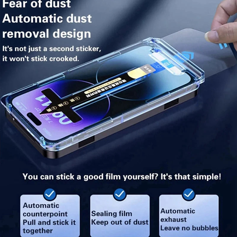 Premium Tempered Glass For Samsung Galaxy S24 Ultra Auto Dust Remove Kit Screen Protector S24+Plus S25Ultra Protective Glass