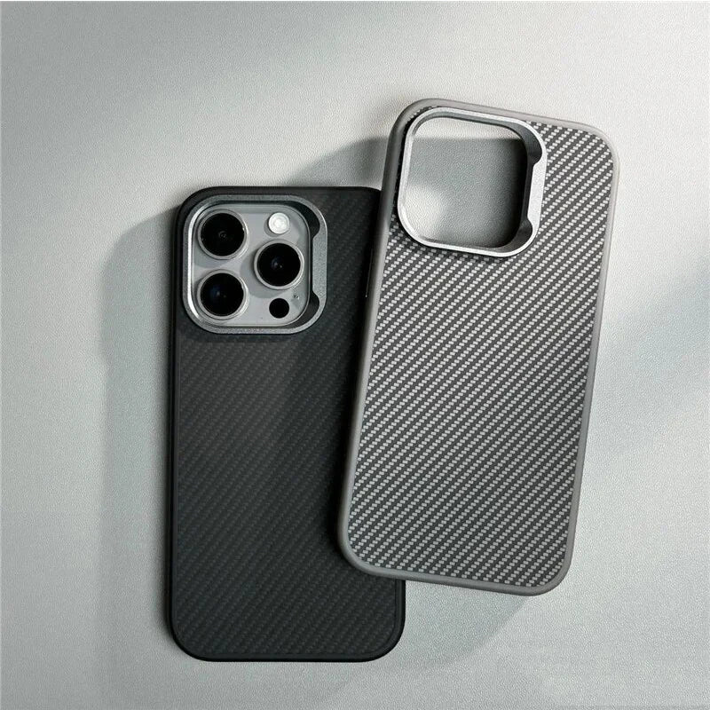 Luxury Carbon Fiber Texture Simple Phone Case For IPhone 12 13 14 15 16 Pro Max Soft Rubber Frame Cover For IPhone 16 15 ProMax