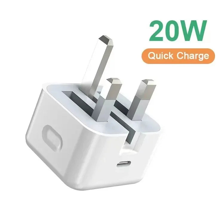 Super Fast Quick Charging Dual Ports PD A+C 20W 35W UK GB AC Home Travel USB C Charger For IPhone 13 14 15 Samsung Xiaomi phone