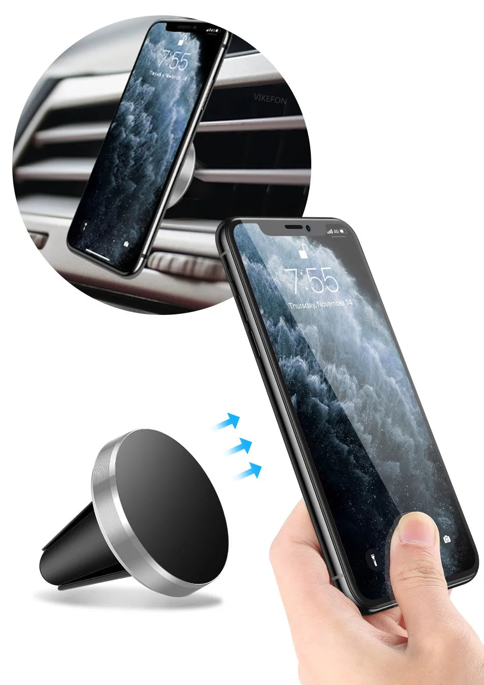 Magnetic Car Phone Holder Mount Air Vent Smartphone Mobile Stand Bracket Cell GPS Support in Car For iPhone Xiaomi Mi Samsung LG