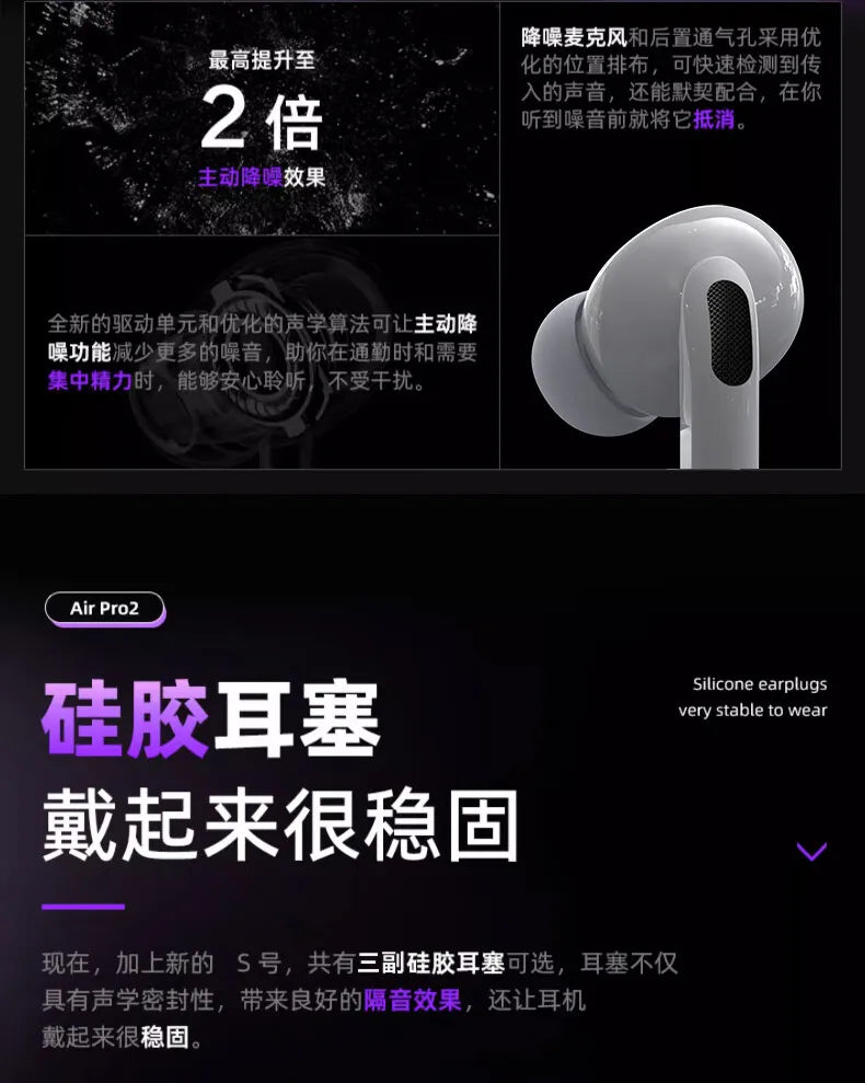 A7 Pro ANC Noise Reduction Al Display Bluetooth Earphones Stereo Earphones Sports Earphones Wreless Earphones With Microphone