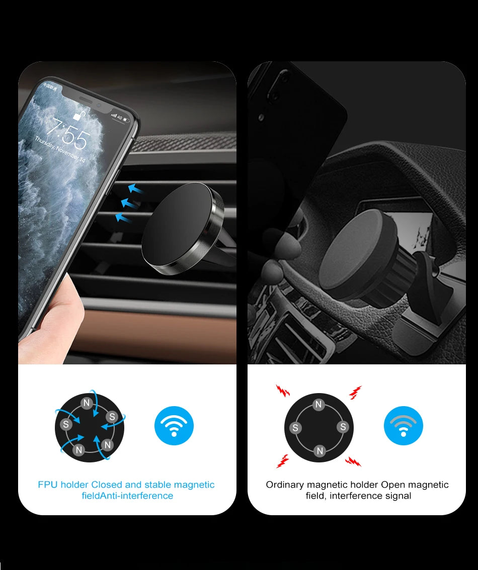 Magnetic Car Phone Holder Mount Air Vent Smartphone Mobile Stand Bracket Cell GPS Support in Car For iPhone Xiaomi Mi Samsung LG