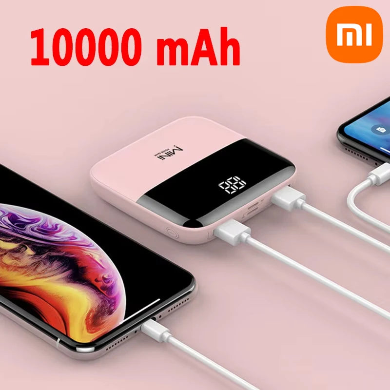 Xiaomi 20000mAh Mini Power Bank Dual Usb Portable Charger Slim with 2 Usb Port Large Capacity Mini Digital Display Power Bank