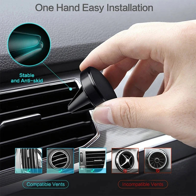 Magnetic Car Phone Holder Mount Air Vent Smartphone Mobile Stand Bracket Cell GPS Support in Car For iPhone Xiaomi Mi Samsung LG