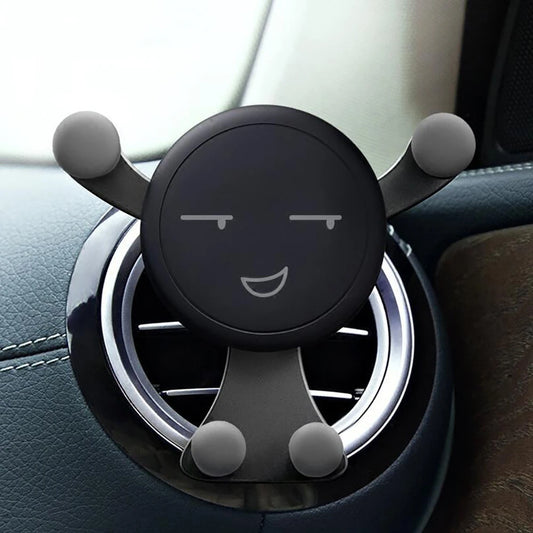 Gravity Car Phone Holder Air Vent Clip Smile Face Mount Mobile Cell Stand GPS Stand Support For iPhone 12 Pro Max Xiaomi Samsung