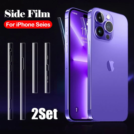 Full Cover Cell Phone Side Film For Apple iPhone 15 Plus 14 Pro Max Fibre Matte Clear Protective Film Accessories for 13 12 mini