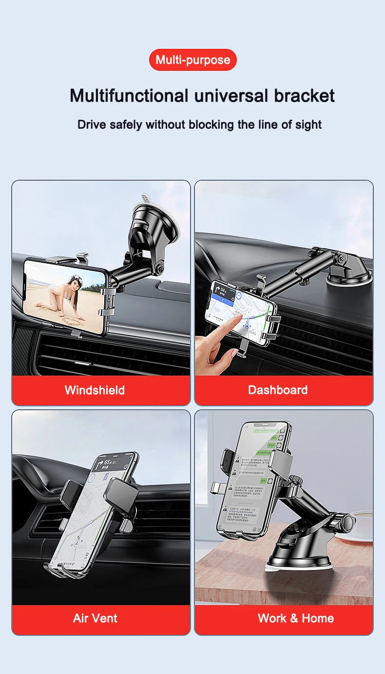 Sucker Car Phone Holder Mount Stand Suction Cup Smartphone Mobile Cell Support in Car Bracket For iPhone Xiaomi Huawei Samsung