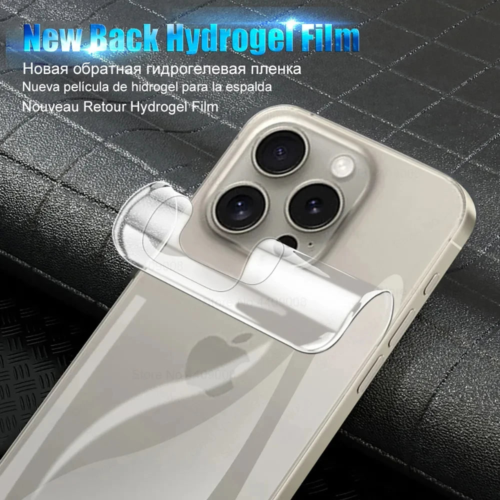 3Pcs Full Cover Back Protector Hydrogel Film For Apple iPhone 15 14 12 11 13 Pro Max Mini 7 8 Plus XS Clear Stickers Accessories