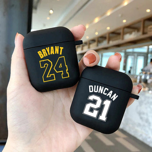 Basketball Number Name Custom for Apple Airpods 1 2 3 4 Soft Silicone Cover Logo Image Text Personalized Case for Airpods Pro 2