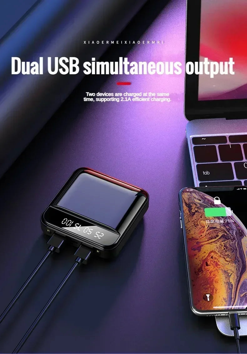 30000mah Large Capacity Mini Power Bank Super Fast Charge Built-in Cable Portable External Battery For Samsung iPhone 2025