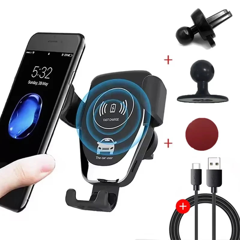 30W Fast Wireless Chargers Car For iPhone 15 14 13 12 11 Pro XS Max XR Samsung Xiaomi Wireless Charging Phone Car Holder Charger