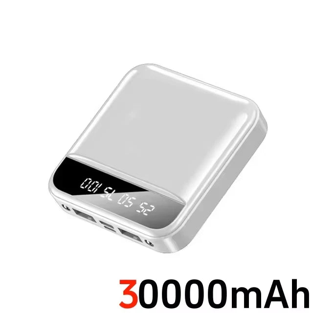 30000mah Large Capacity Mini Power Bank Super Fast Charge Built-in Cable Portable External Battery For Samsung iPhone 2025