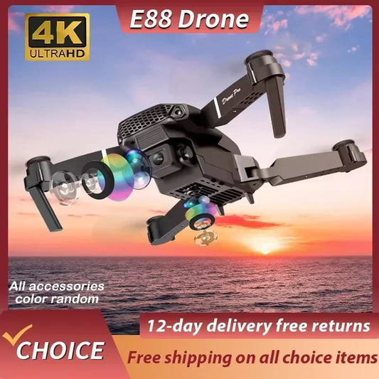 2024 E88Pro RC Drone 4K Professinal With 1080P Wide Angle HD Camera Foldable Helicopter WIFI FPV Height Hold Gift Toy