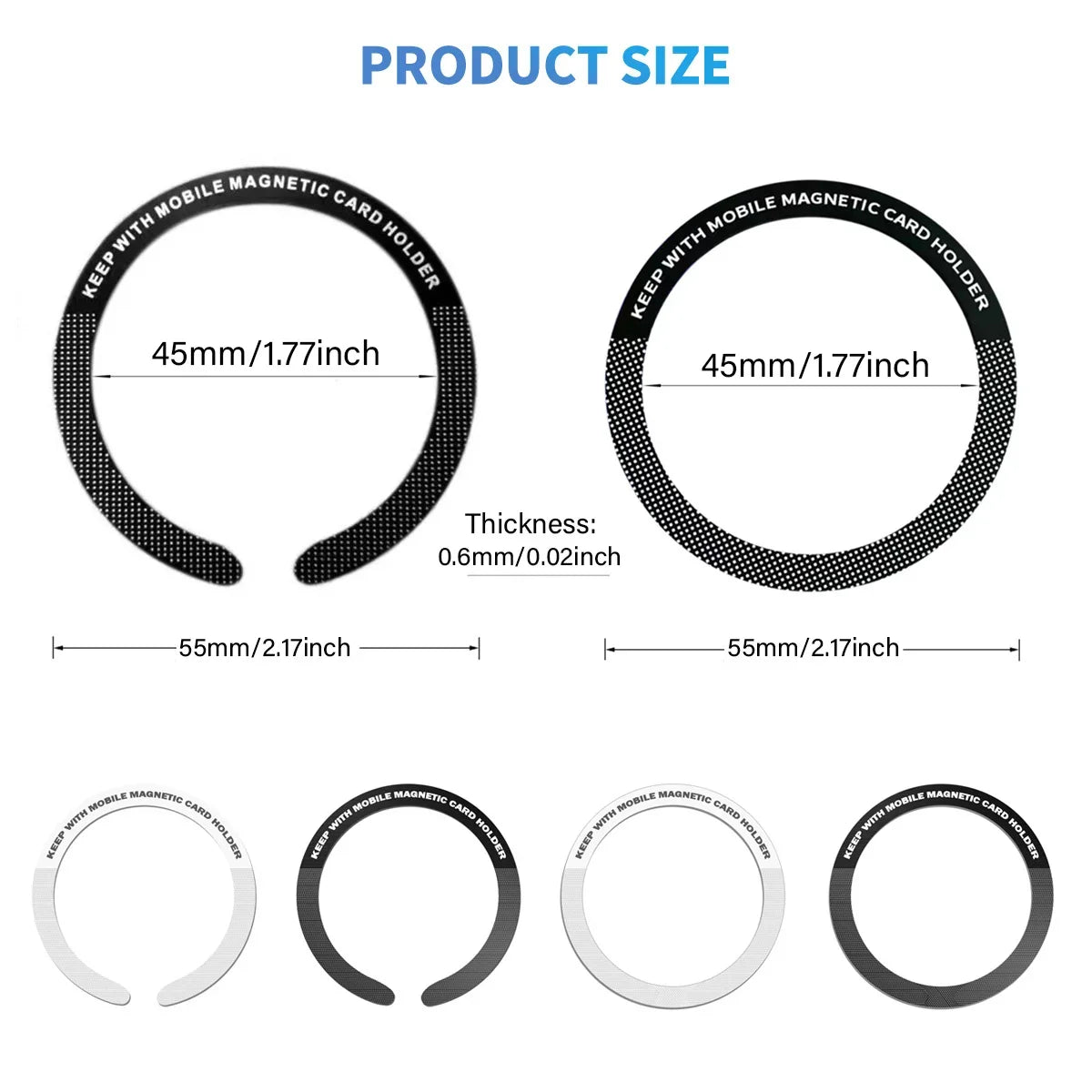 1PC/3PC/5PC Stainless Steel Universal Magnetic Metal Plate Ring For Magsafe Wireless Charger Iron Sheet Sticker Car Phone Holder